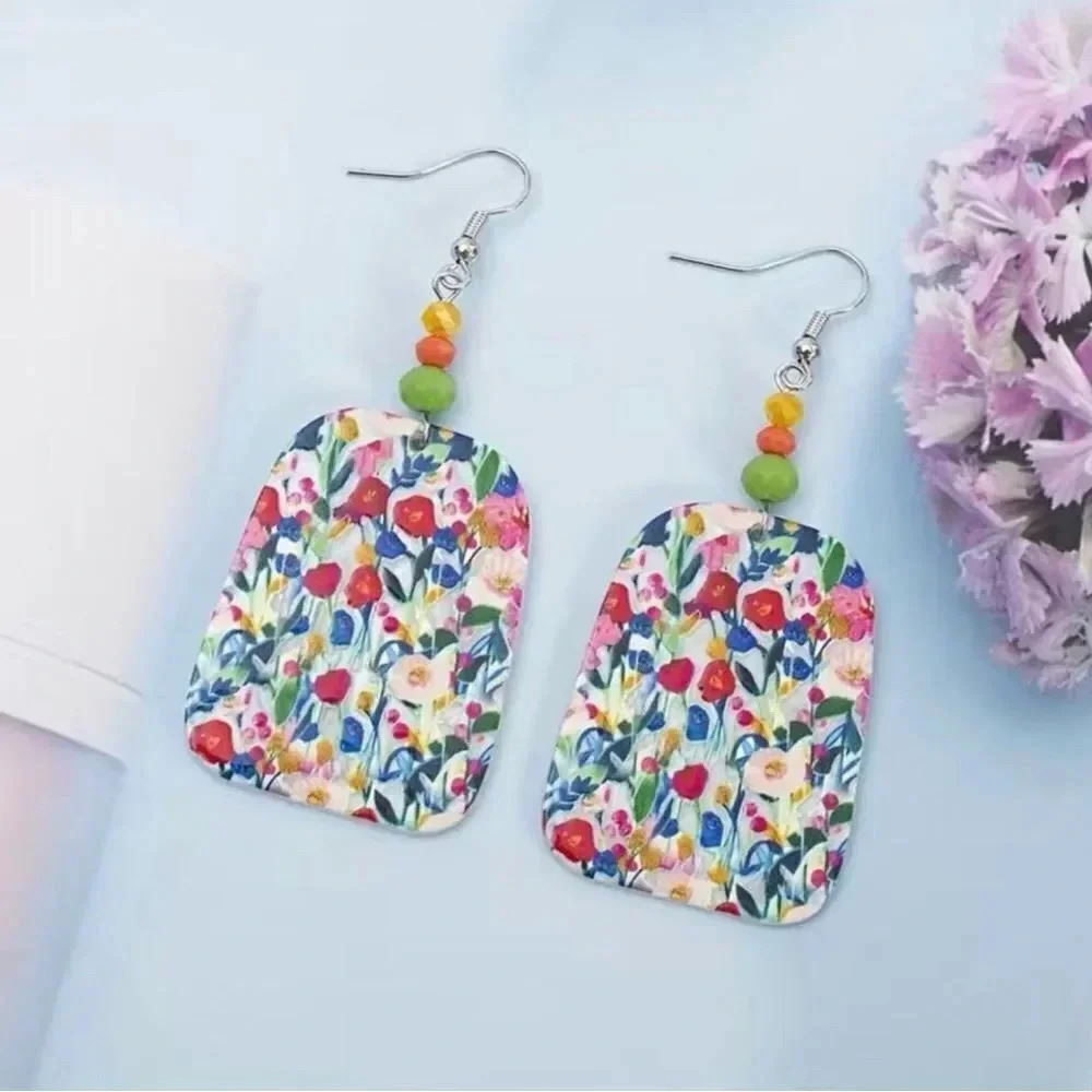 Colorful dangle earrings